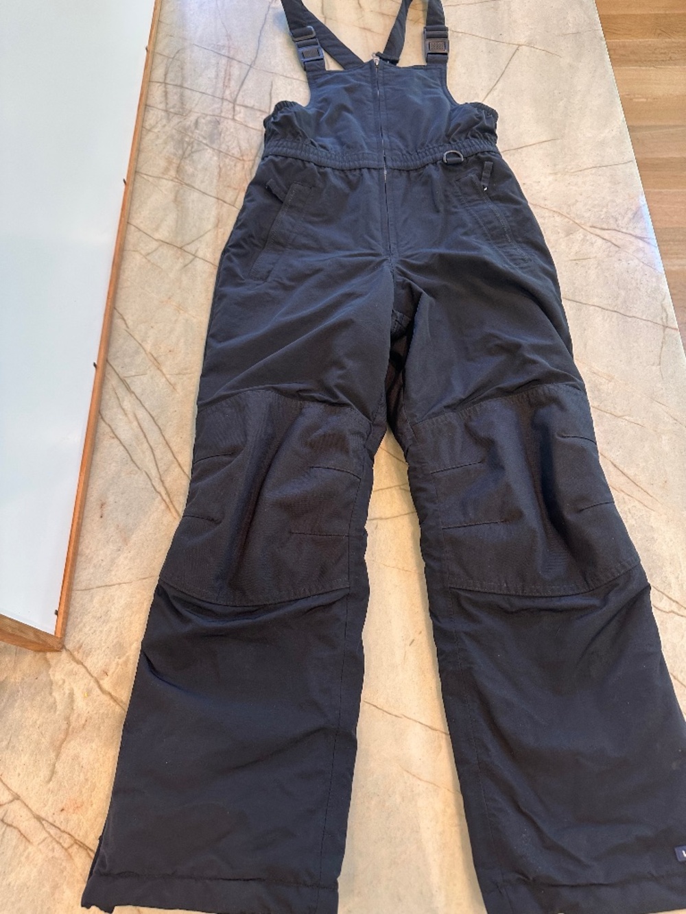 Lands' End Kids Squall Waterproof Insulated Snow Bib Overalls Black Size 10
